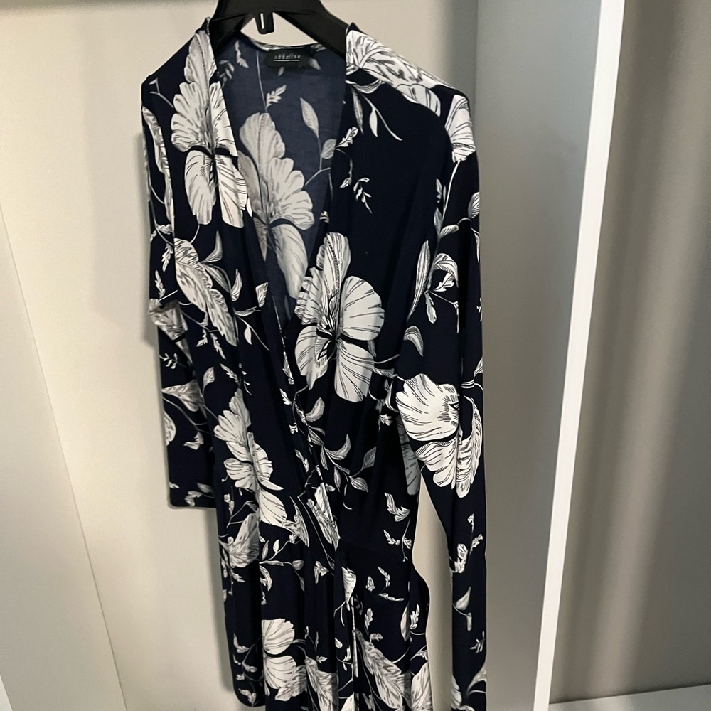 Abbeline Navy Dress with White Floral Print
